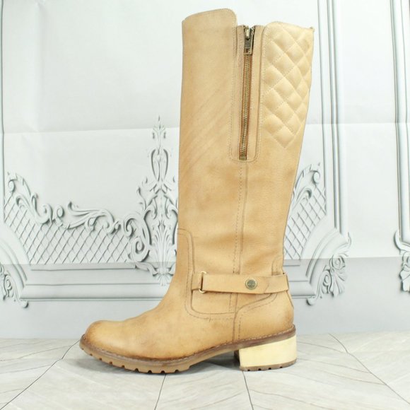 Timberland Shoes - TIMBERLAND Tan Leather Zip Side Classic High Top Boots Size 7 M